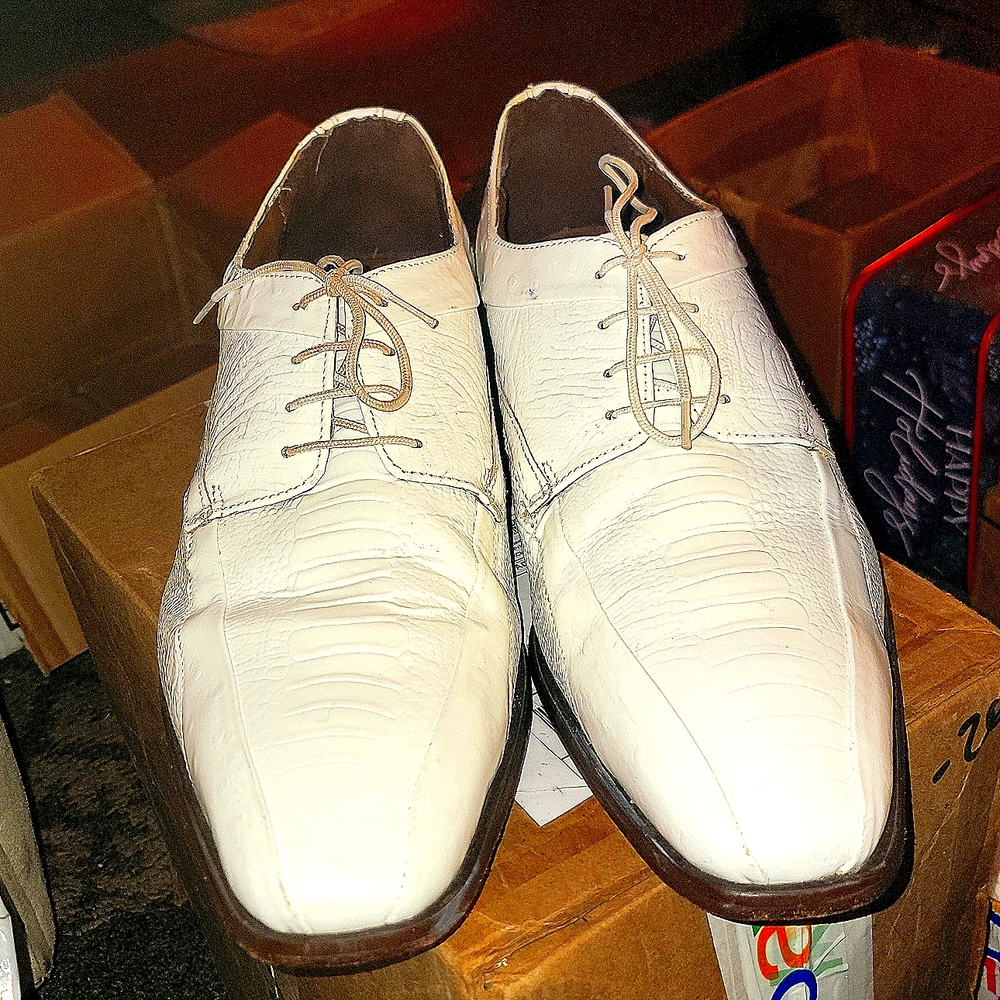 Gently Worn Stacy Adam's Florenza Men's Dress Shoes, Size 14 in White
